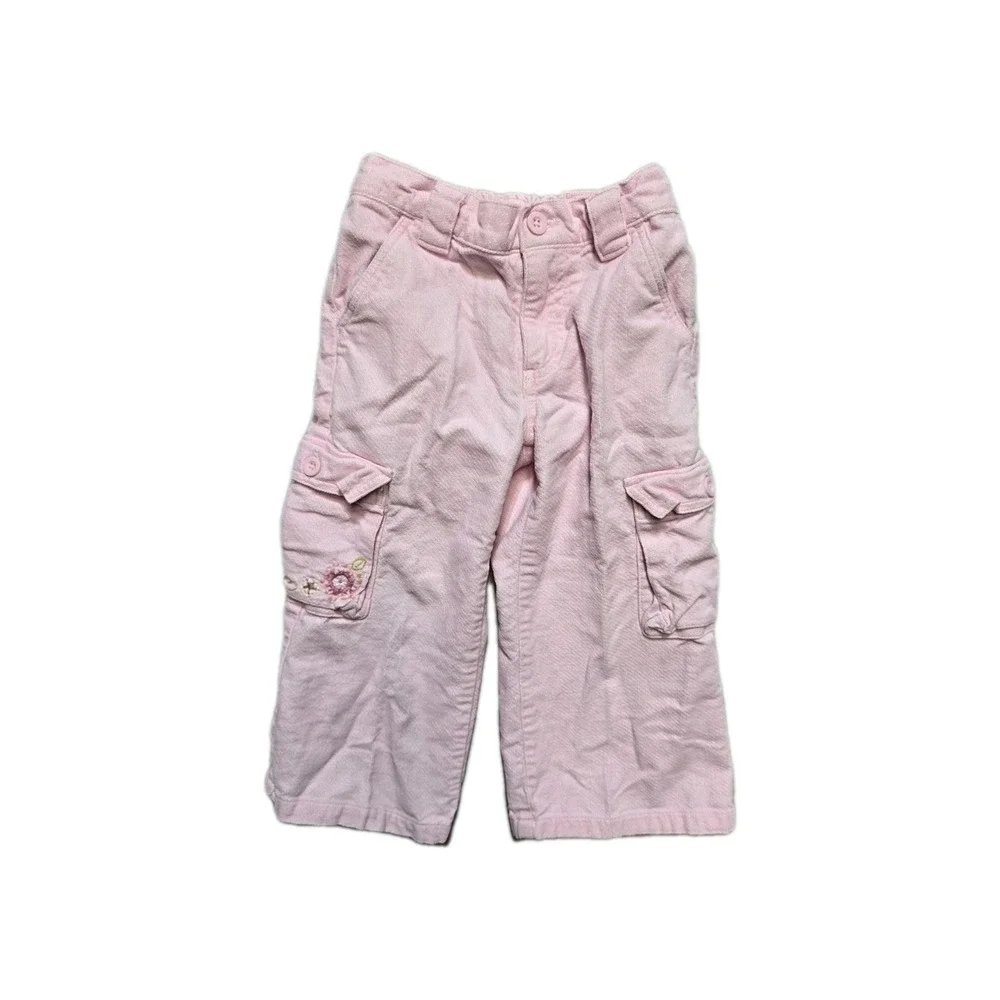 Vintage Carter's Girls Cargo Pants Wide Leg 3 T Pink